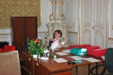 Pause mit Sekt bei der AIDS Konferenz