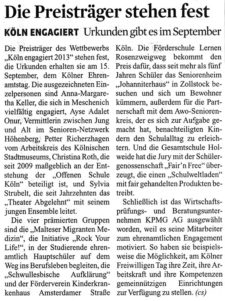 aus Kölner Stadt-Anzeiger vom 1.8.2013